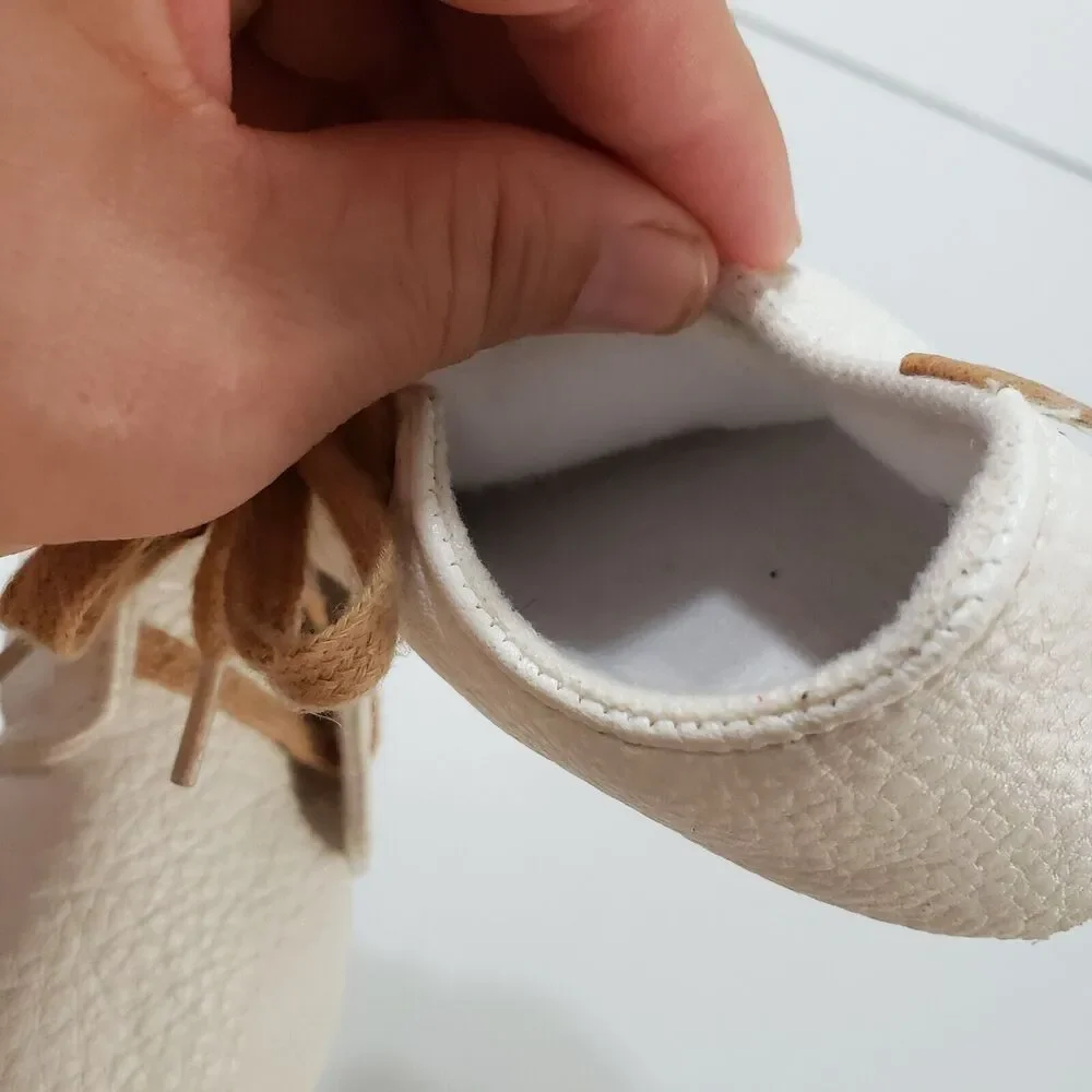 Newborn Baby Girl Boy PU Non Slip Soft Sole Walking Shoes‎ White Size 5 18 Month